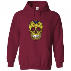 Colorful Sugar Skull Unisex Classic Kids and Adults Pullover Hoodie							 									 									